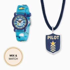 Engelsrufer Kinderarmband Jungen Edelstahl Mit Emaille Pilot -Engelsrufer Kette Verkäufe heb pilot 5