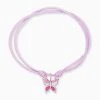 Engelsrufer Mädchen Kinderarmband Rosa Nylon Mit Rosa Schmetterling