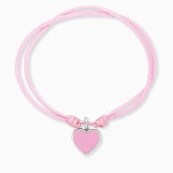 Engelsrufer Mädchen Kinderarmband Rosa Nylon Mit Herz Anhänger
