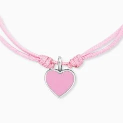 Engelsrufer Mädchen Kinderarmband Rosa Nylon Mit Herz Anhänger 3 Engelsrufer Mädchen Kinderarmband Rosa Nylon Mit Herz Anhänger -Engelsrufer Kette Verkäufe heb heart2