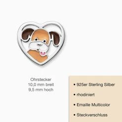 Engelsrufer Kinderohrstecker Mädchen Hund Mit Emaille Multicolor -Engelsrufer Kette Verkäufe hee dog heart 3