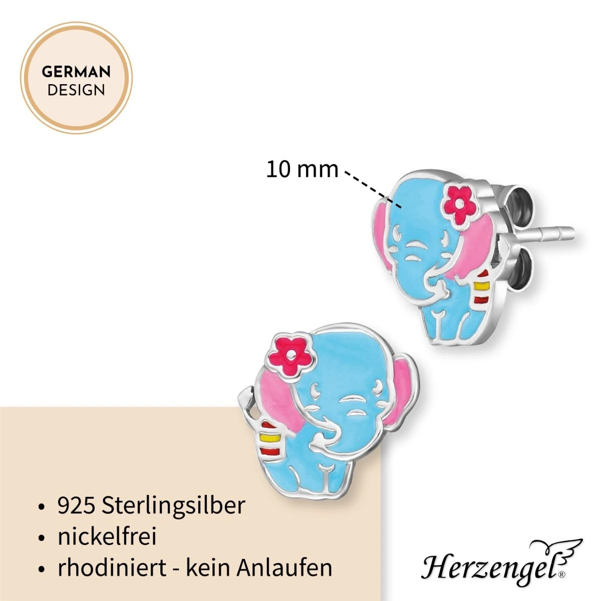 Engelsrufer Kinderohrringe Silber mit blauem Elefant Engelsrufer Kinderohrringe Silber Mit Blauem Elefant -Engelsrufer Kette Verkäufe hee elephant5