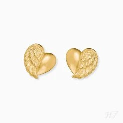 Engelsrufer Mädchen Ohrringe Herzflügel Vergoldet