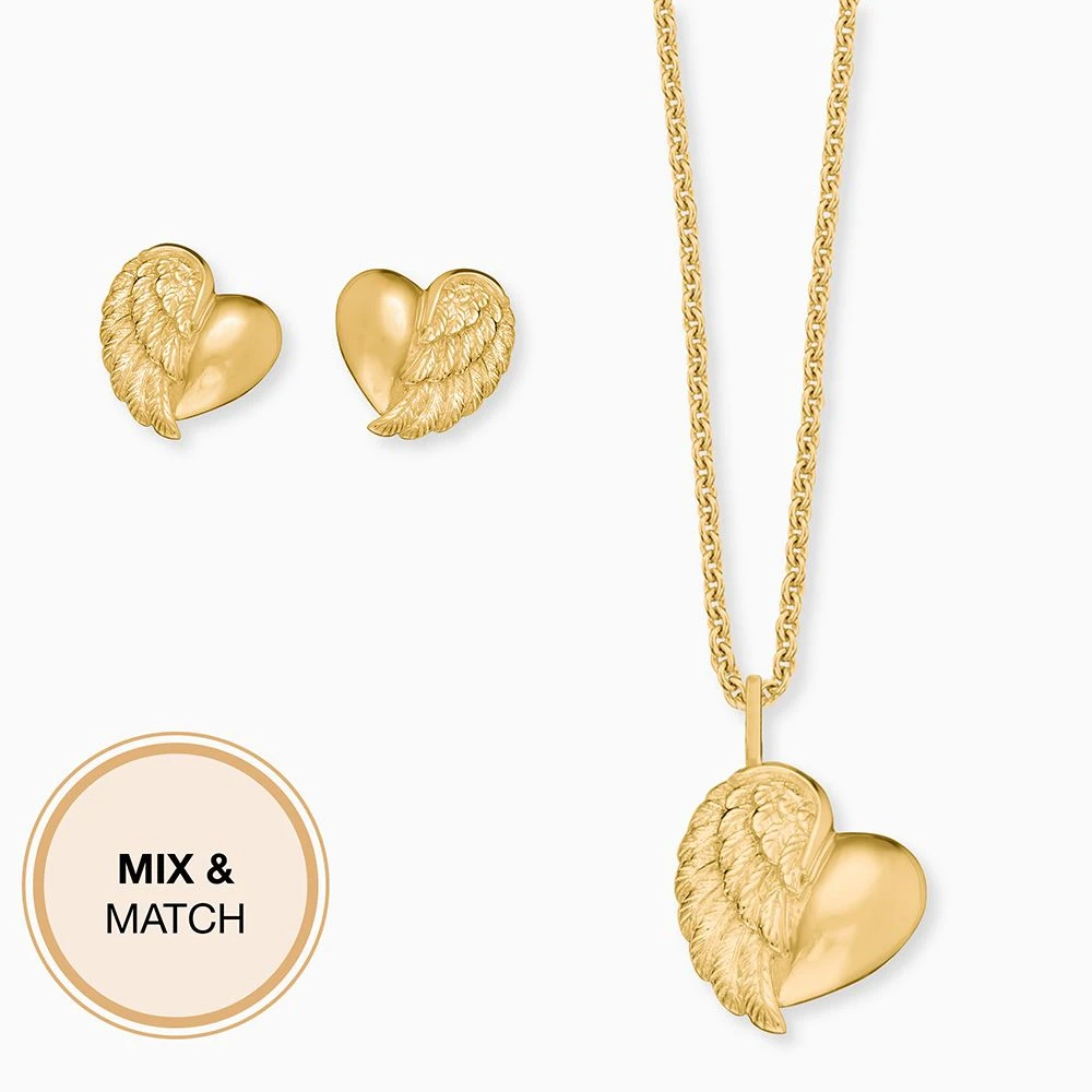 Engelsrufer Mädchen Ohrringe Herzflügel vergoldet Engelsrufer Mädchen Ohrringe Herzflügel Vergoldet -Engelsrufer Kette Verkäufe hee heartwing g 4 de