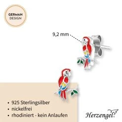 Engelsrufer Kinderohrringe Silber Rotem Papagei -Engelsrufer Kette Verkäufe hee parrot5