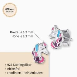 Engelsrufer Kinderohrringe Silber Mit Farbigem Einhorn -Engelsrufer Kette Verkäufe hee unicorn01 st3
