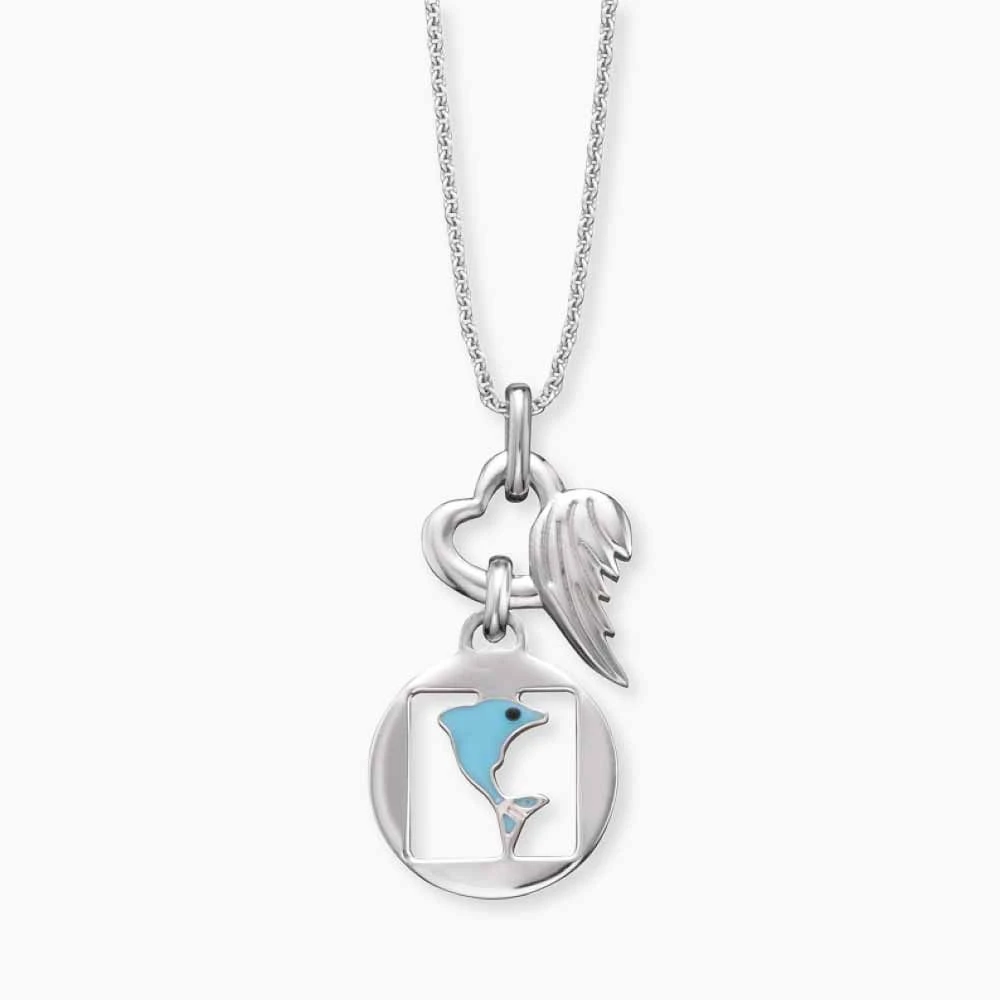 Engelsrufer Mädchen-Kinderkette Silber Herzengel mit blauem Delfin-Symbol Engelsrufer Mädchen-Kinderkette Silber Herzengel Mit Blauem Delfin-Symbol -Engelsrufer Kette Verkäufe hen 07freedom 1
