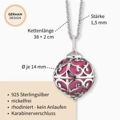 Engelsrufer Kinderkette Mädchen Silber Mit Rosa Klangkugel -Engelsrufer Kette Verkäufe hen angel 133