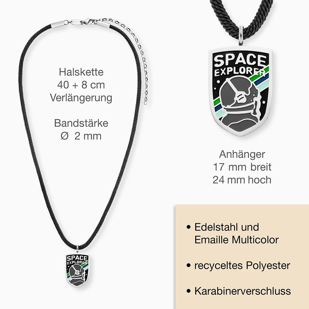 Engelsrufer Kinderkette Jungen Edelstahl mit Emaille Astronaut Engelsrufer Kinderkette Jungen Edelstahl Mit Emaille Astronaut -Engelsrufer Kette Verkäufe hen astronaut 3
