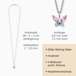 Engelsrufer Kinderkette Mädchen Schmetterling Mit Zirkonia Muliticolor -Engelsrufer Kette Verkäufe hen butterfly1 zi 3