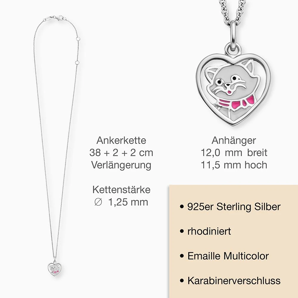 Engelsrufer Kinderkette Mädchen Katze mit Emaille Multicolor Engelsrufer Kinderkette Mädchen Katze Mit Emaille Multicolor -Engelsrufer Kette Verkäufe hen cat heart 3