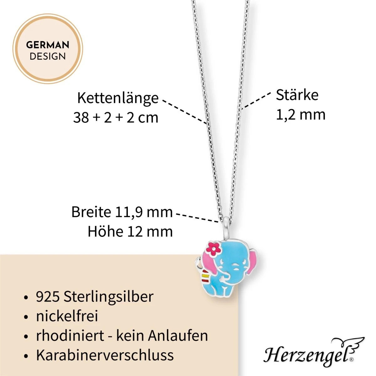 Engelsrufer Kinderkette Mädchen Silber mit blauem Elefant Anhänger Engelsrufer Kinderkette Mädchen Silber Mit Blauem Elefant Anhänger -Engelsrufer Kette Verkäufe hen elephant5