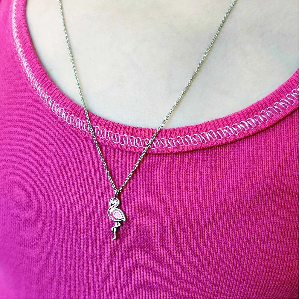 Engelsrufer Mädchen-Kinderkette Silber mit rosa Flamingo Anhänger Engelsrufer Mädchen-Kinderkette Silber Mit Rosa Flamingo Anhänger -Engelsrufer Kette Verkäufe hen flamingo