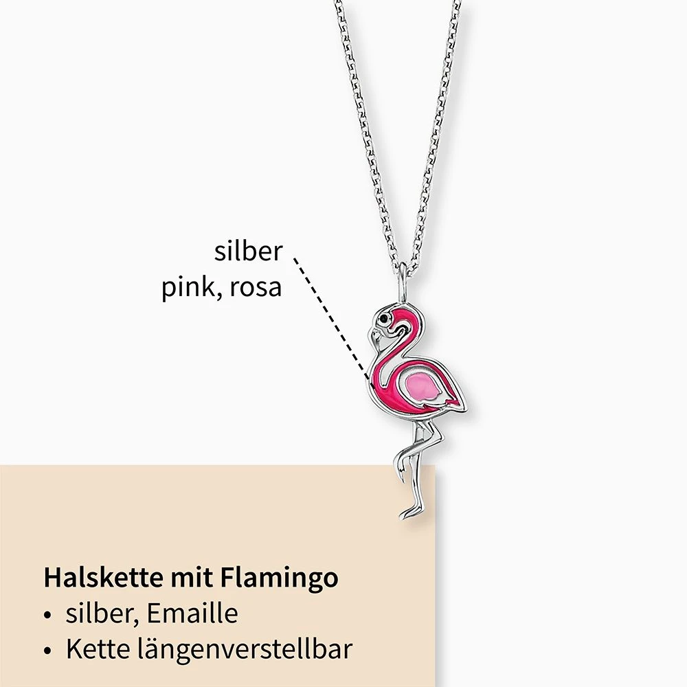 Engelsrufer Mädchen-Kinderkette Silber mit rosa Flamingo Anhänger Engelsrufer Mädchen-Kinderkette Silber Mit Rosa Flamingo Anhänger -Engelsrufer Kette Verkäufe hen flamingo2