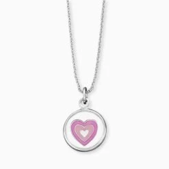 Engelsrufer Mädchen-Kinderkette Silber Mit Herz Anhänger Aus Glas