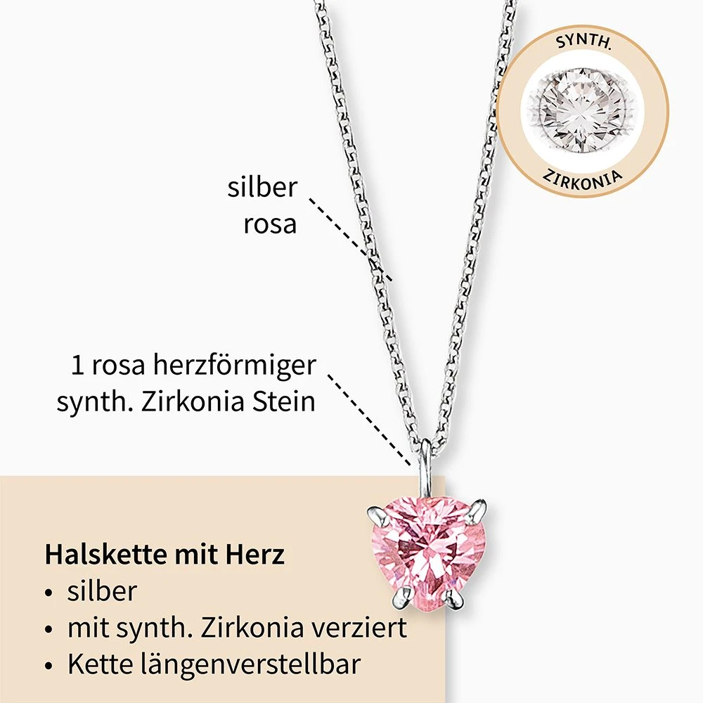 Engelsrufer Mädchen-Kinderkette Silber mit Zirkonia Herz rosa Engelsrufer Mädchen-Kinderkette Silber Mit Zirkonia Herz Rosa -Engelsrufer Kette Verkäufe hen heart03 zi2