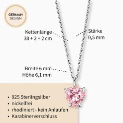 Engelsrufer Mädchen-Kinderkette Silber Mit Zirkonia Herz Rosa 4 Engelsrufer Mädchen-Kinderkette Silber Mit Zirkonia Herz Rosa -Engelsrufer Kette Verkäufe hen heart03 zi3
