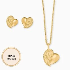 Engelsrufer Kinder Kette Flügel Sterlingsilber Vergoldet -Engelsrufer Kette Verkäufe hen heartwing g 4 de