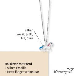 Engelsrufer Kinderkette Mädchen Silber Mit Braunem Pferd Anhänger -Engelsrufer Kette Verkäufe hen horse4