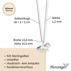 Engelsrufer Kinderkette Mädchen Silber Mit Braunem Pferd Anhänger -Engelsrufer Kette Verkäufe hen horse5