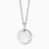 Engelsrufer Mädchen-Kinderkette Silber Rund Medaillon Mit Zirkonia Gravierbar