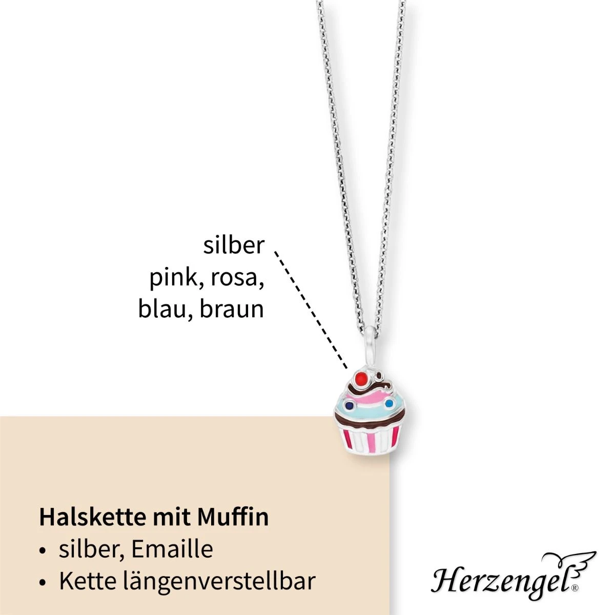 Engelsrufer Kinderkette Mädchen Silber mit Muffin Anhänger Engelsrufer Kinderkette Mädchen Silber Mit Muffin Anhänger -Engelsrufer Kette Verkäufe hen muffin4