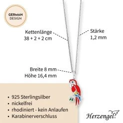 Engelsrufer Kinderkette Mädchen Silber Mit Rotem Papagei 5 Engelsrufer Kinderkette Mädchen Silber Mit Rotem Papagei -Engelsrufer Kette Verkäufe hen parrot5