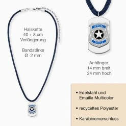 Engelsrufer Kinderkette Jungen Edelstahl Mit Emaille Polizei -Engelsrufer Kette Verkäufe hen police 3