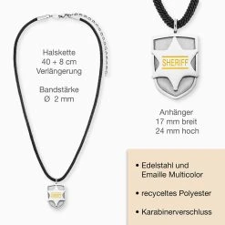 Engelsrufer Kinderkette Jungen Edelstahl Mit Emaille Sheriff -Engelsrufer Kette Verkäufe hen sheriff 3
