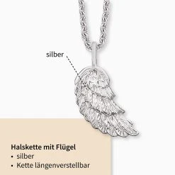 Engelsrufer Kinderkette Mädchen Silber Mit Flügel Anhänger 3 Engelsrufer Kinderkette Mädchen Silber Mit Flügel Anhänger -Engelsrufer Kette Verkäufe hen wing2