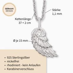 Engelsrufer Kinderkette Mädchen Silber Mit Flügel Anhänger 4 Engelsrufer Kinderkette Mädchen Silber Mit Flügel Anhänger -Engelsrufer Kette Verkäufe hen wing3