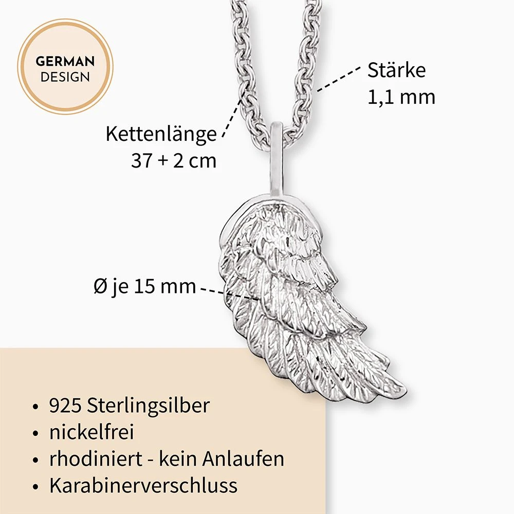 Engelsrufer Kinderkette Mädchen Silber mit Flügel Anhänger Engelsrufer Kinderkette Mädchen Silber Mit Flügel Anhänger -Engelsrufer Kette Verkäufe hen wing3