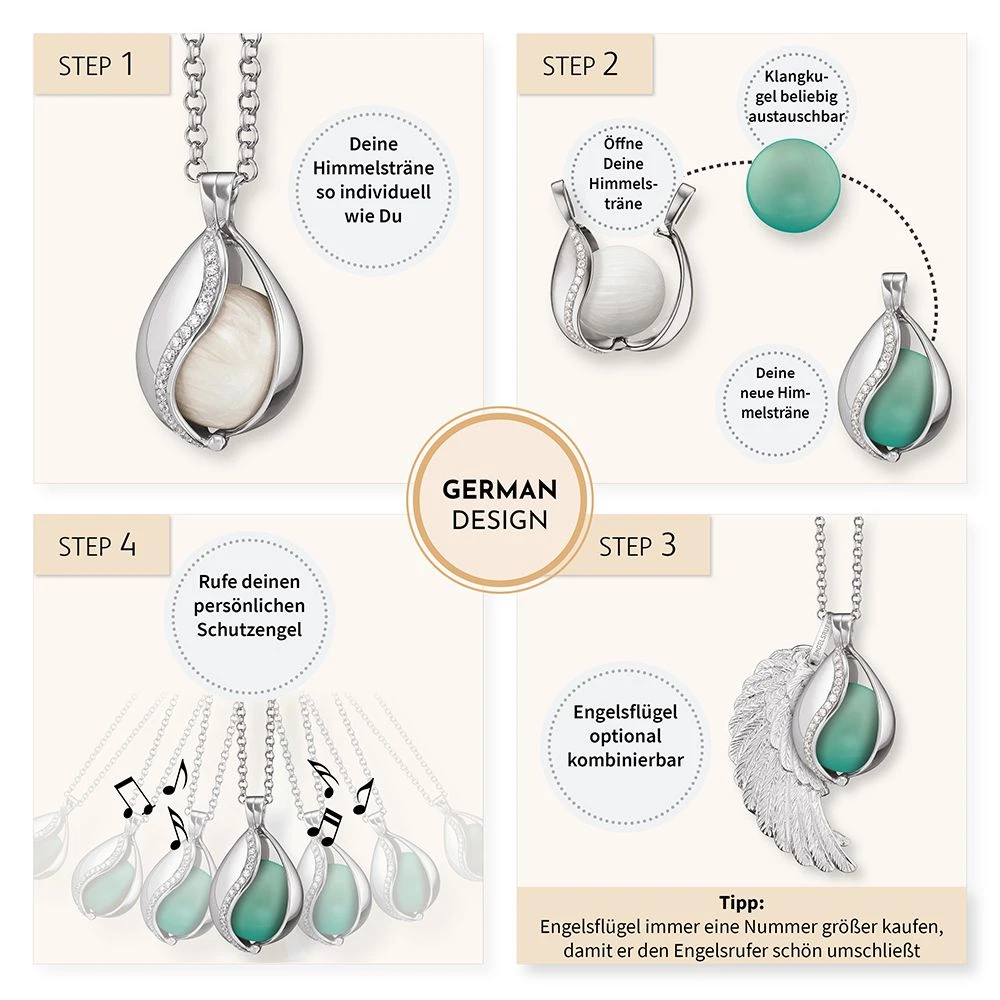 Engelsrufer Klangkugel Anhänger Himmelsträne silber mit Zirkonia in verschiedenen Größen Engelsrufer Klangkugel Anhänger Himmelsträne Silber Mit Zirkonia In Verschiedenen Größen -Engelsrufer Kette Verkäufe himmelstr ne gr en 4
