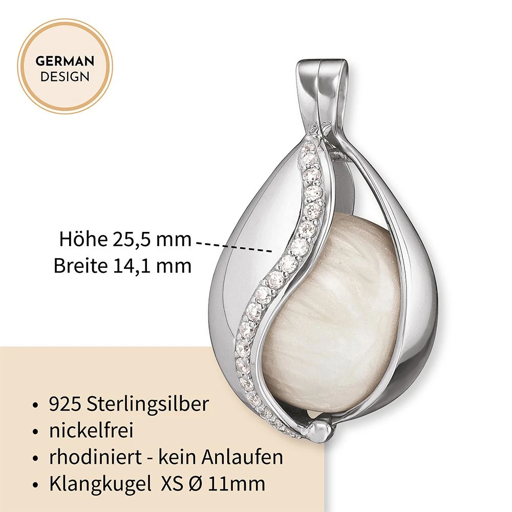 Engelsrufer Klangkugel Anhänger Himmelsträne silber mit Zirkonia in verschiedenen Größen Engelsrufer Klangkugel Anhänger Himmelsträne Silber Mit Zirkonia In Verschiedenen Größen -Engelsrufer Kette Verkäufe