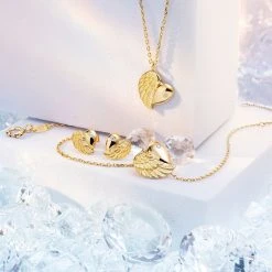 Engelsrufer Damen Echtgoldkette Mit Herzflügel Und Diamant -Engelsrufer Kette Verkäufe mood hw ct0.01 g9k