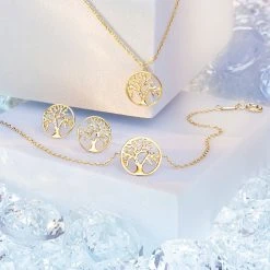 Engelsrufer Damen Echtgoldkette Mit Lebensbaum Und Diamant -Engelsrufer Kette Verkäufe mood tree ct0.01 g9k